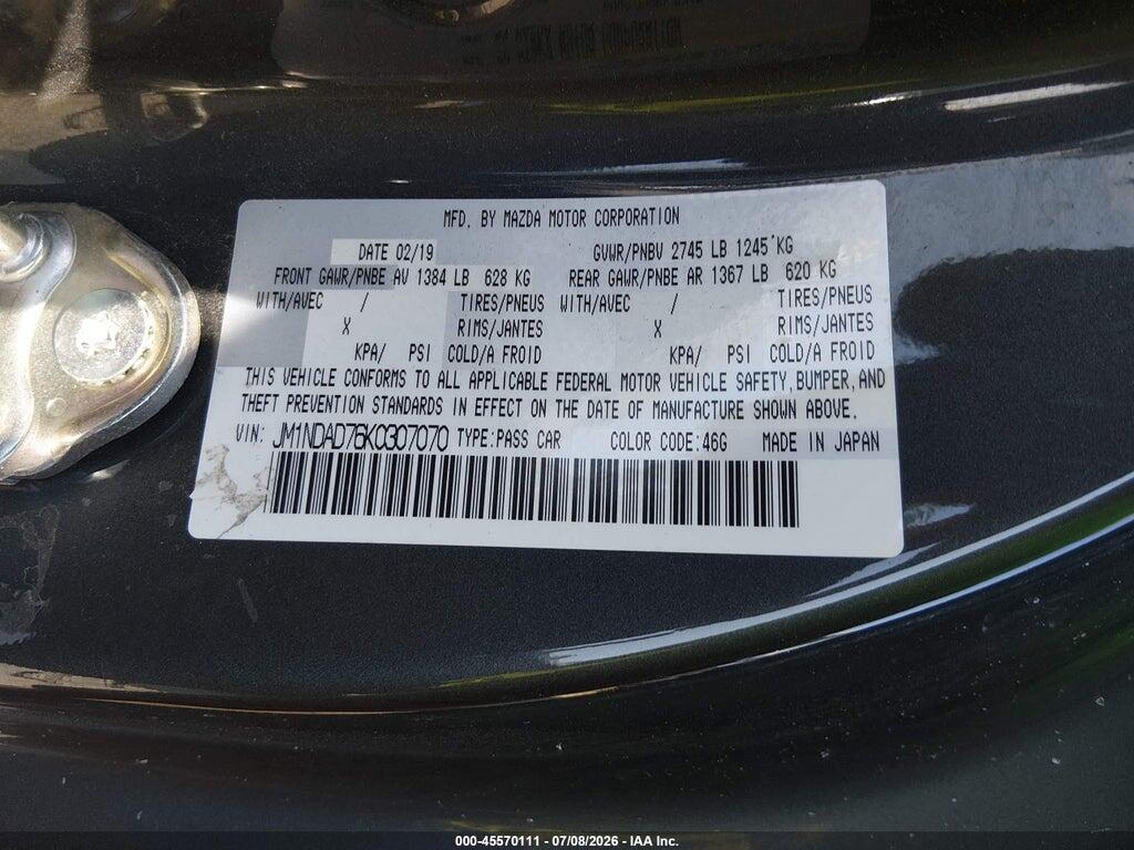 JM1NDAD76K0307070 2019 MAZDA MX-5 MIATA photo no. 9
