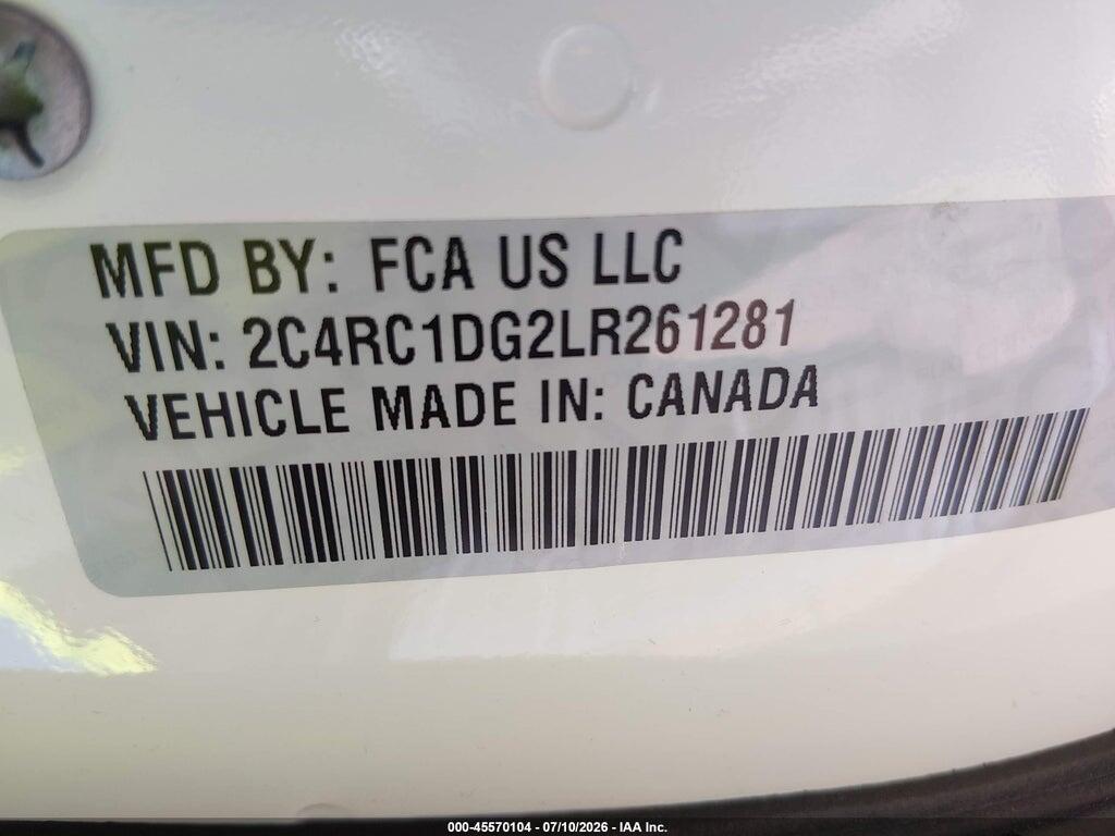 2C4RC1DG2LR261281 2020 CHRYSLER VOYAGER photo no. 9