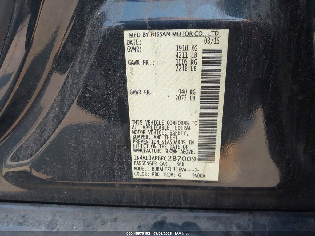 1N4AL3AP6FC287009 2015 NISSAN ALTIMA photo no. 9