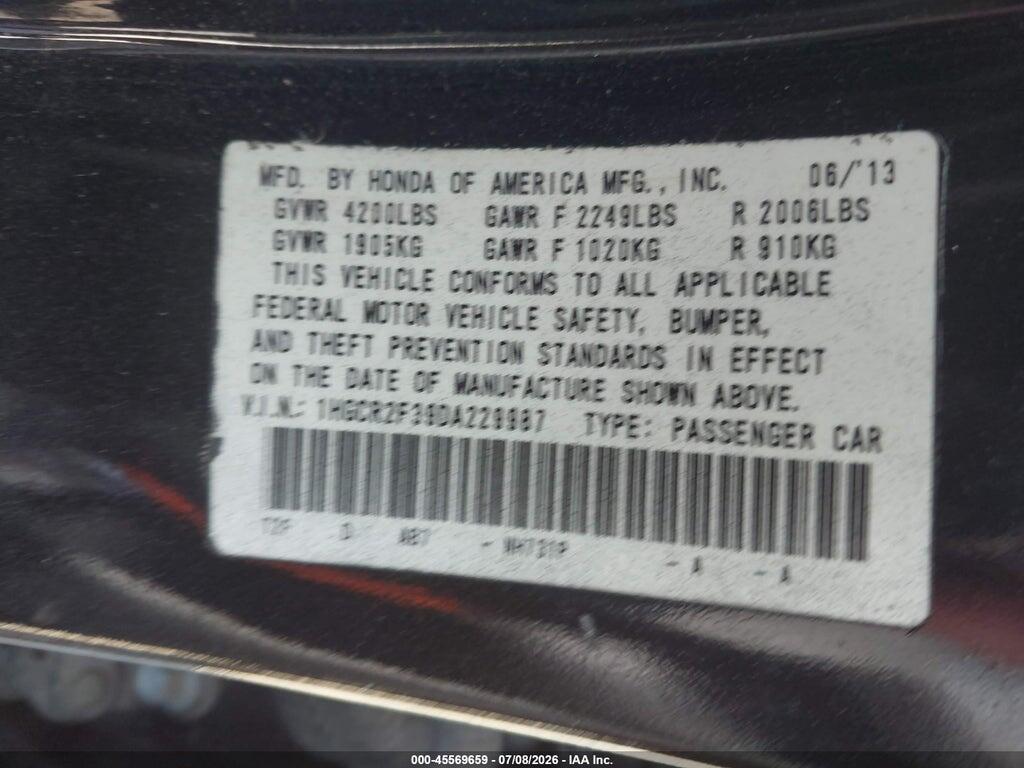 1HGCR2F39DA229987 2013 HONDA ACCORD photo no. 9