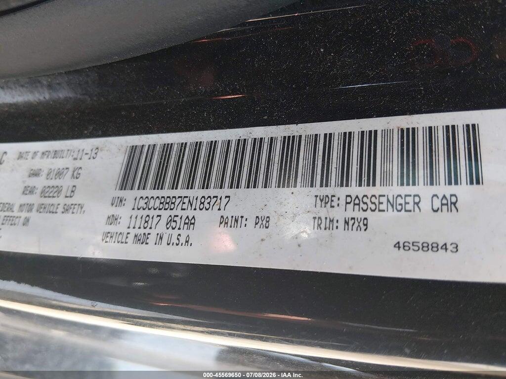 1C3CCBBB7EN183717 2014 CHRYSLER 200 photo no. 9