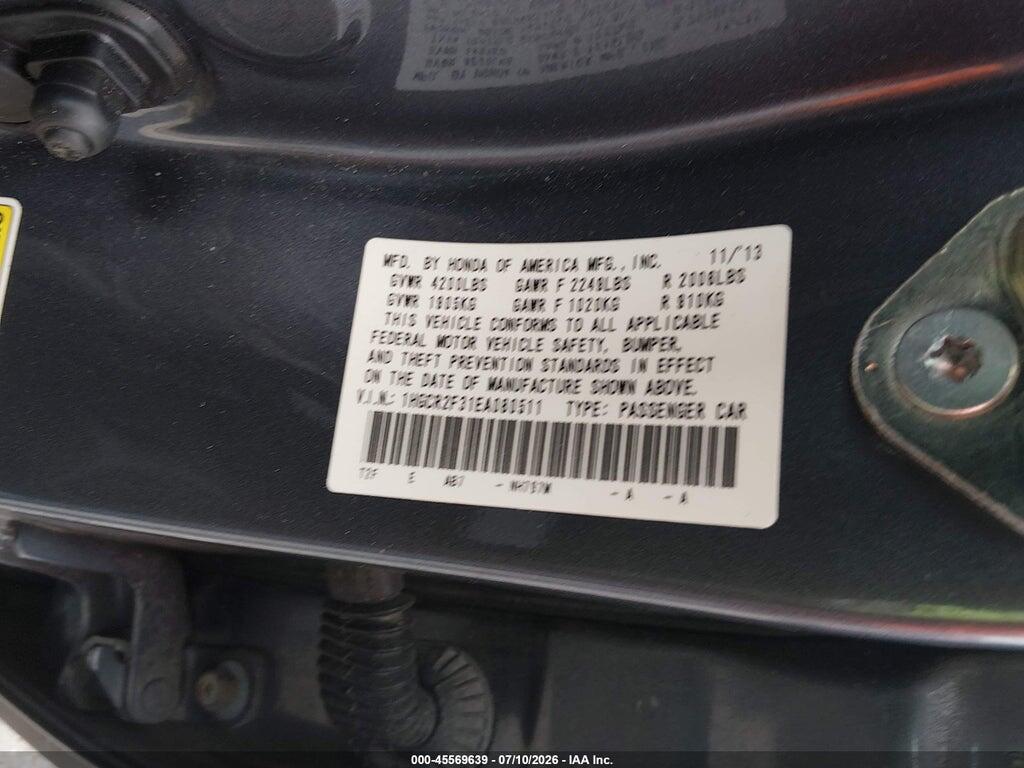 1HGCR2F31EA080511 2014 HONDA ACCORD photo no. 9