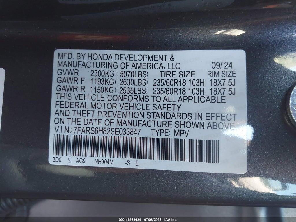 7FARS6H82SE033847 2025 HONDA CR-V HYBRID photo no. 9