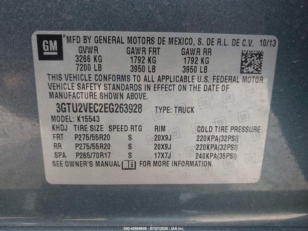 3GTU2VEC2EG263928 2014 GMC SIERRA 1500 photo no. 9