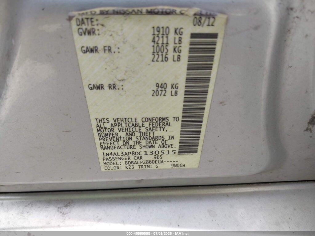 1N4AL3AP8DC130515 2013 NISSAN ALTIMA photo no. 9
