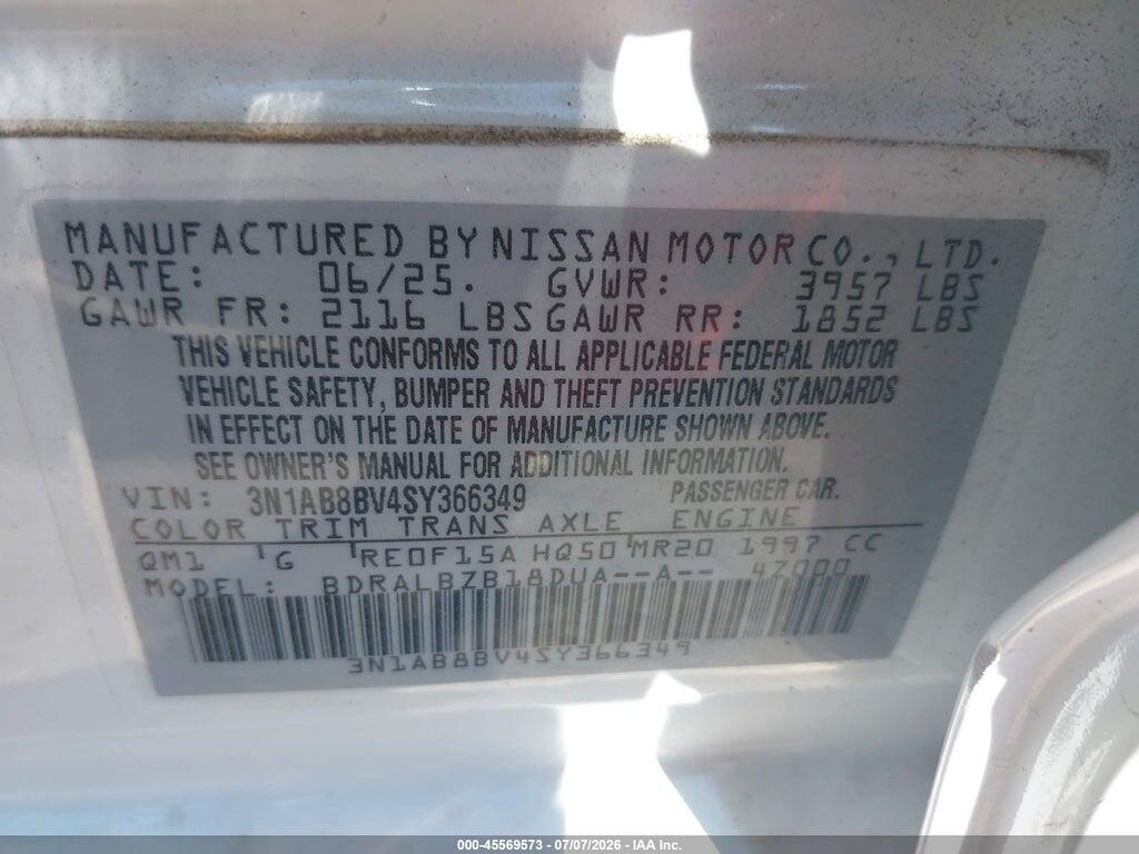 3N1AB8BV4SY366349 2025 NISSAN SENTRA photo no. 9