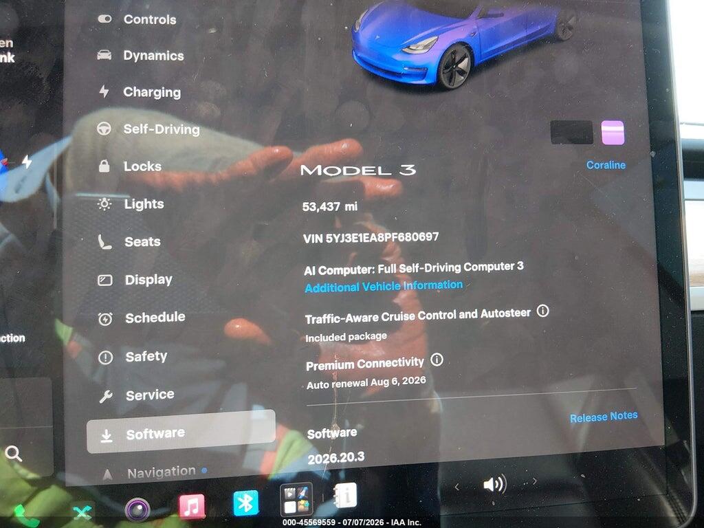 5YJ3E1EA8PF680697 2023 TESLA MODEL 3 photo no. 7