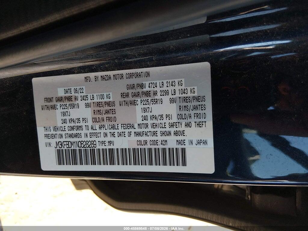 JM3KFBDM1N0628289 2022 MAZDA CX-5 photo no. 9