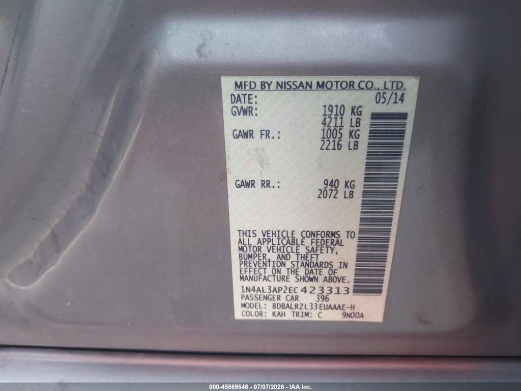 1N4AL3AP2EC423313 2014 NISSAN ALTIMA photo no. 9