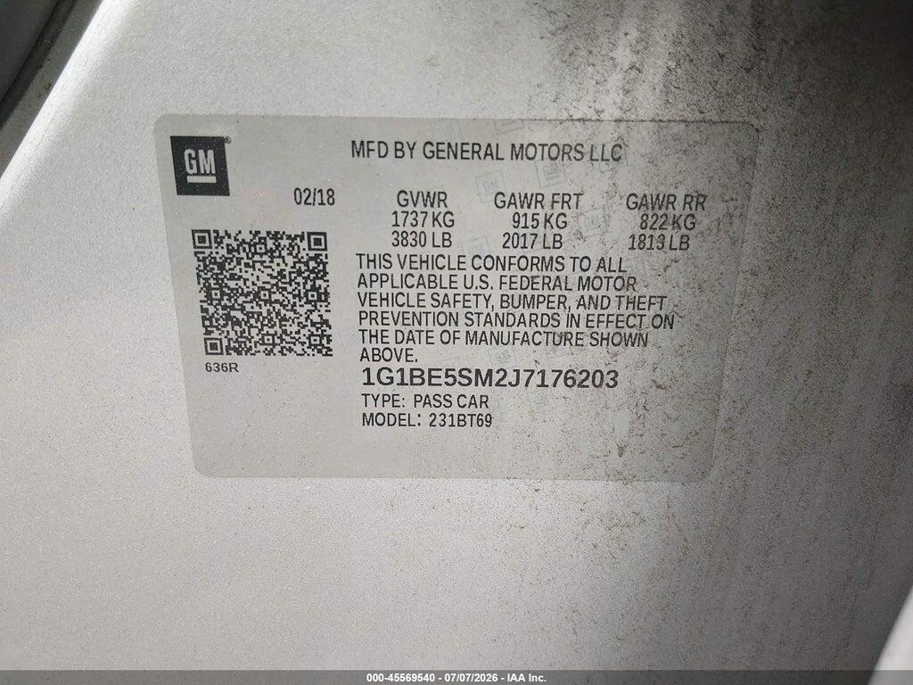 1G1BE5SM2J7176203 2018 CHEVROLET CRUZE photo no. 9