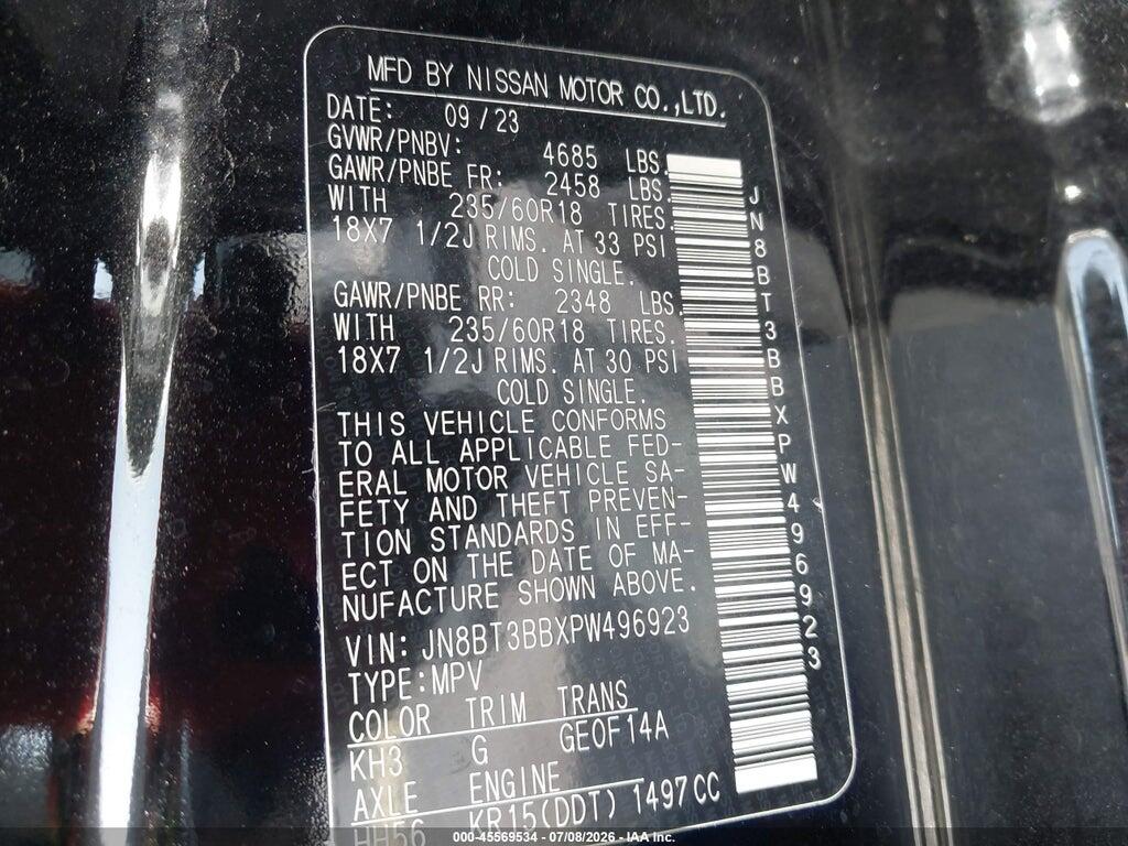 JN8BT3BBXPW496923 2023 NISSAN ROGUE photo no. 9