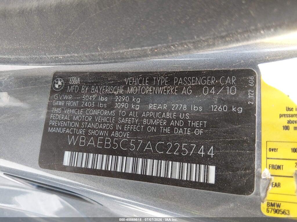 WBAEB5C57AC225744 2010 BMW 650I photo no. 9