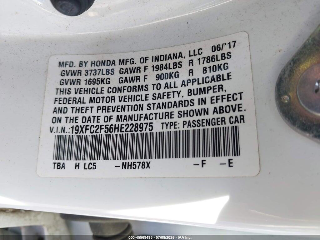 19XFC2F56HE228975 2017 HONDA CIVIC photo no. 9