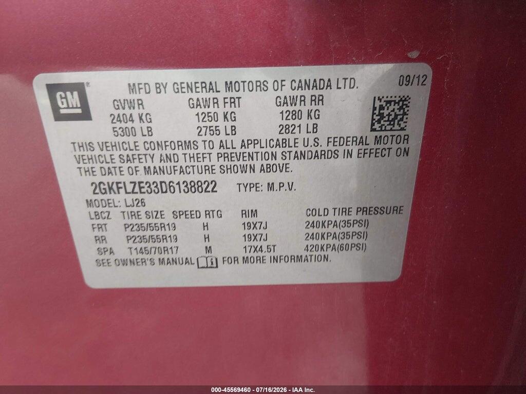 2GKFLZE33D6138822 2013 GMC TERRAIN photo no. 9