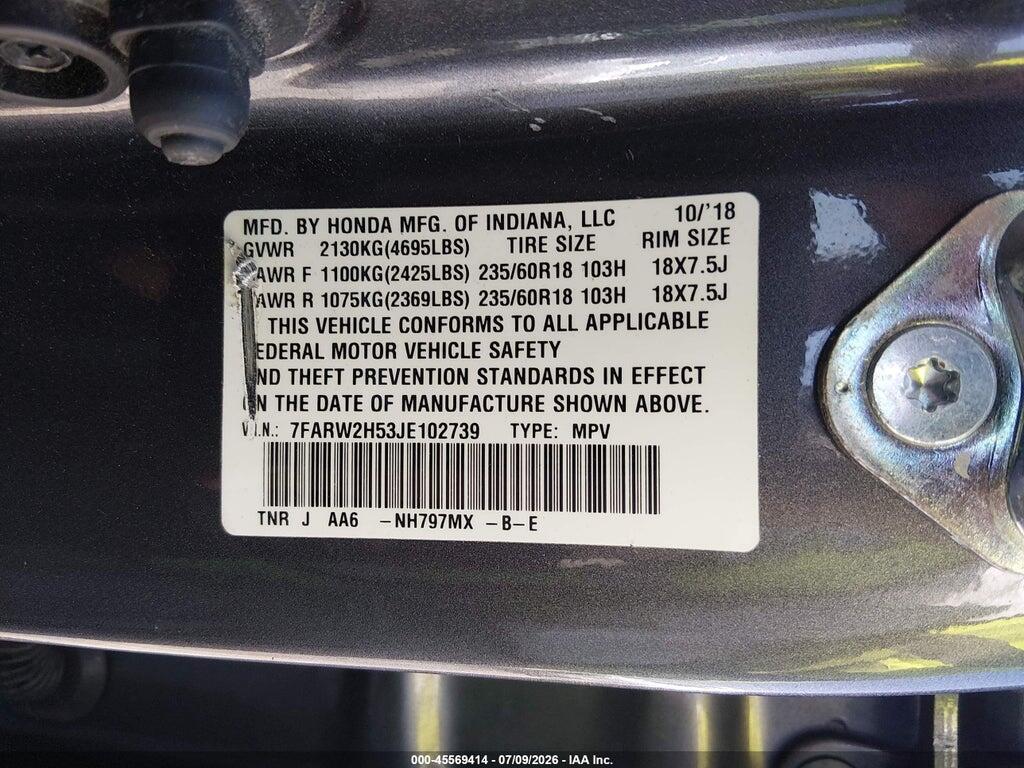 7FARW2H53JE102739 2018 HONDA CR-V photo no. 9