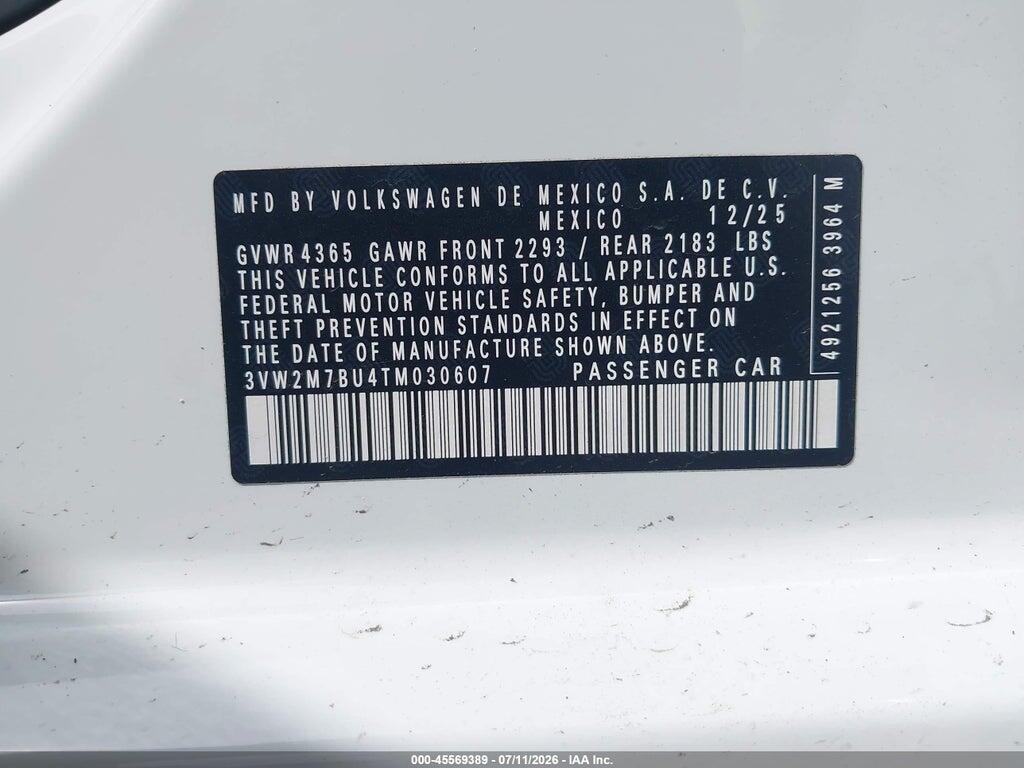 3VW2M7BU4TM030607 2026 VOLKSWAGEN JETTA GLI photo no. 9