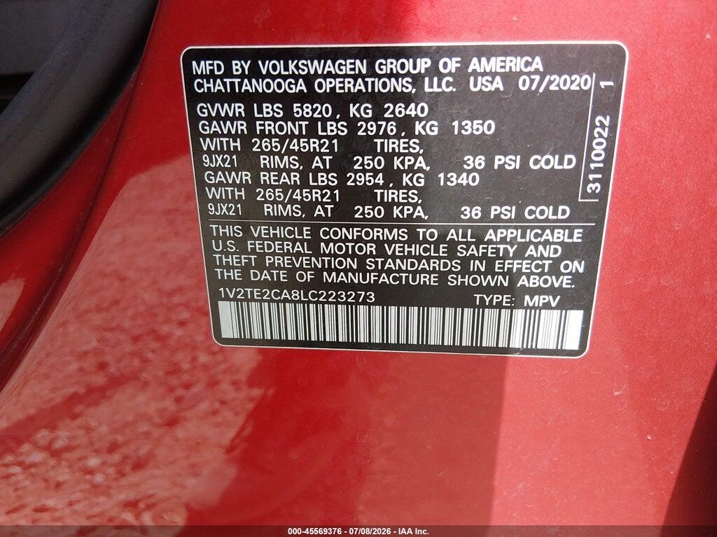 1V2TE2CA8LC223273 2020 VOLKSWAGEN ATLAS CROSS SPORT photo no. 9