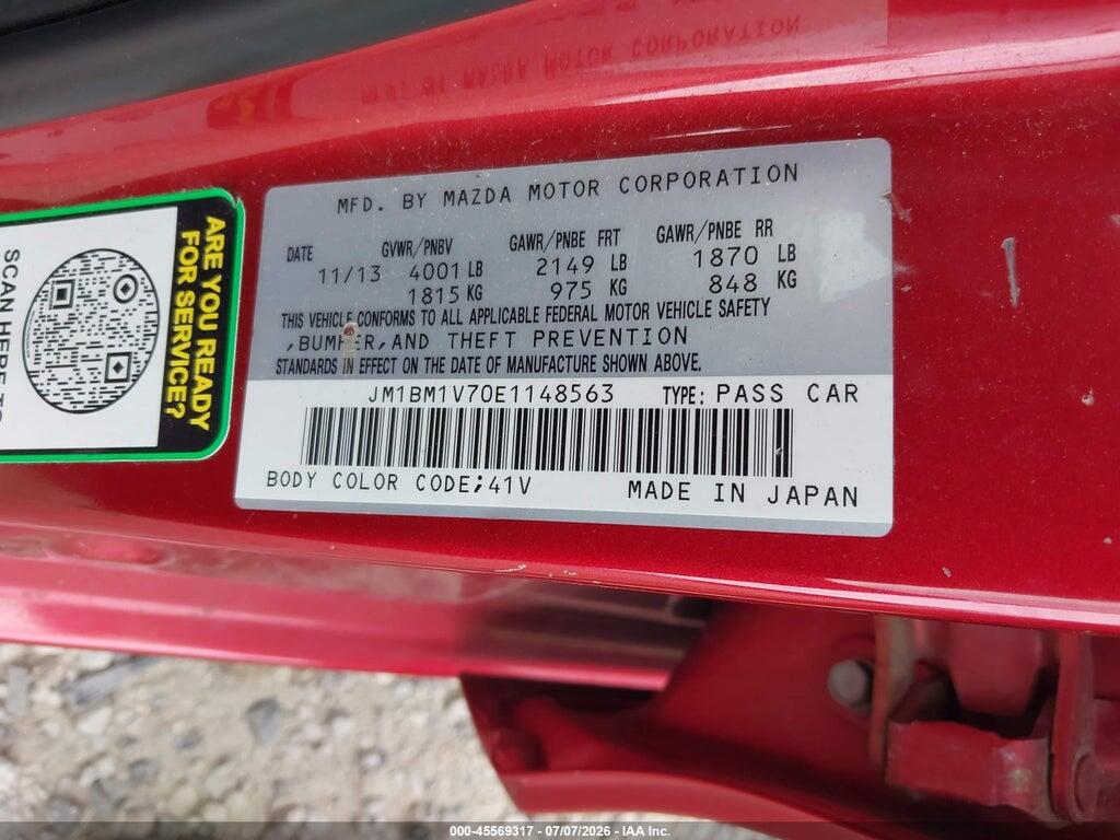 JM1BM1V70E1148563 2014 MAZDA MAZDA3 photo no. 9