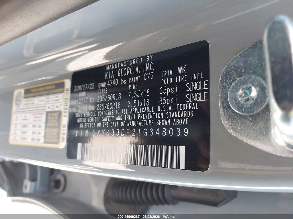 5XYK33DF2TG348039 2026 KIA SPORTAGE photo no. 9