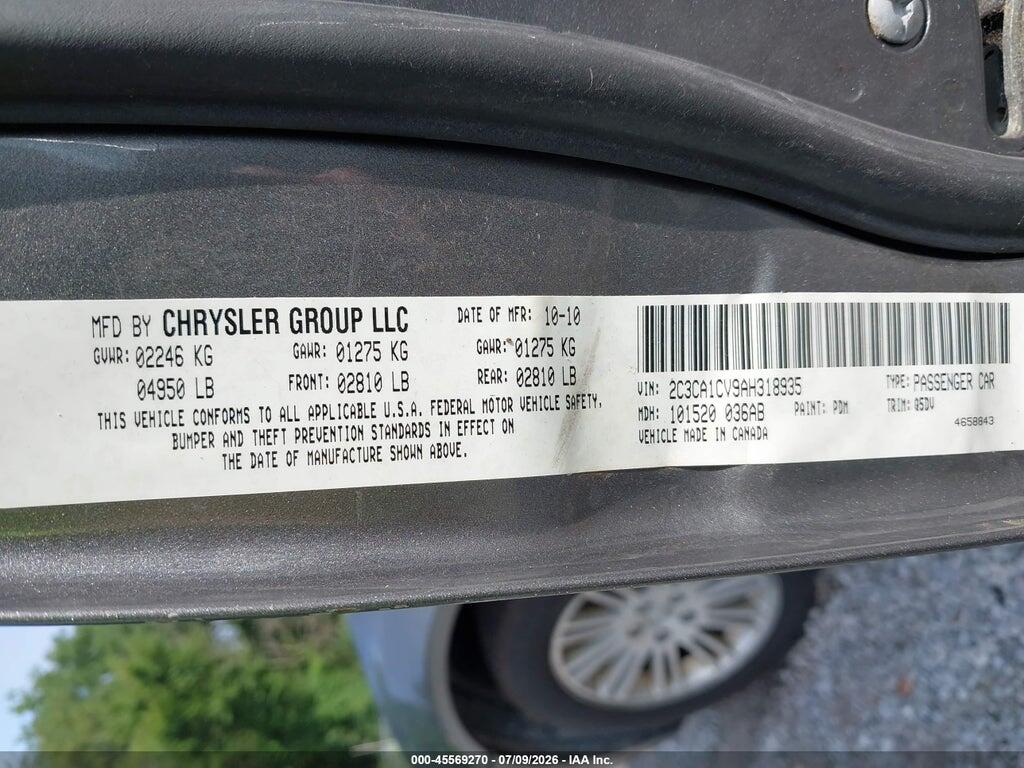 2C3CA1CV9AH318935 2010 CHRYSLER 300 photo no. 9