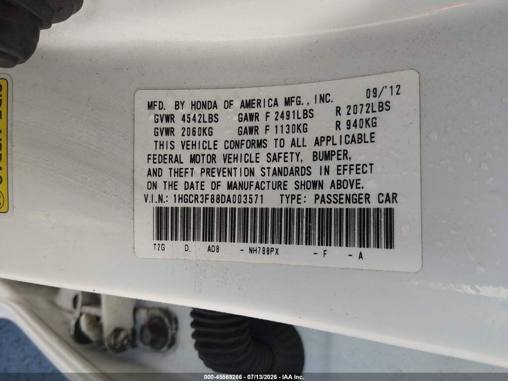 1HGCR3F88DA003571 2013 HONDA ACCORD photo no. 9