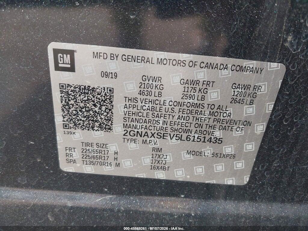 2GNAXSEV5L6151435 2020 CHEVROLET EQUINOX photo no. 9