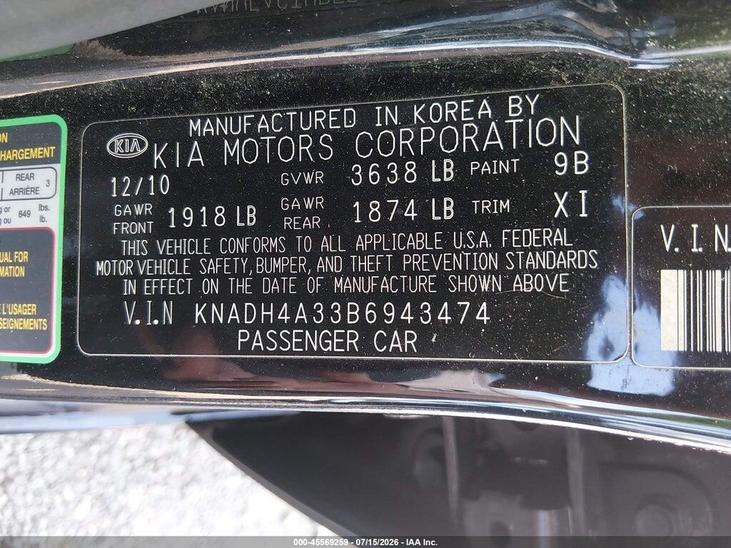KNADH4A33B6943474 2011 KIA RIO photo no. 9