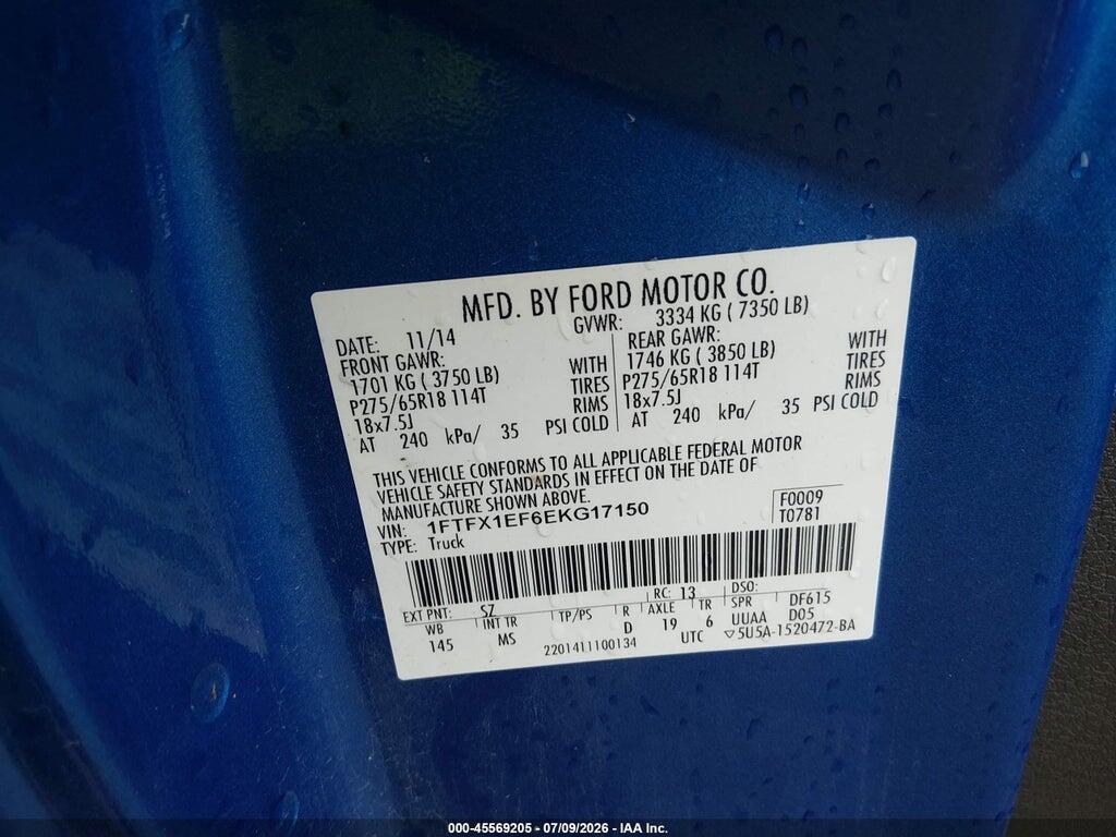 1FTFX1EF6EKG17150 2014 FORD F-150 photo no. 9