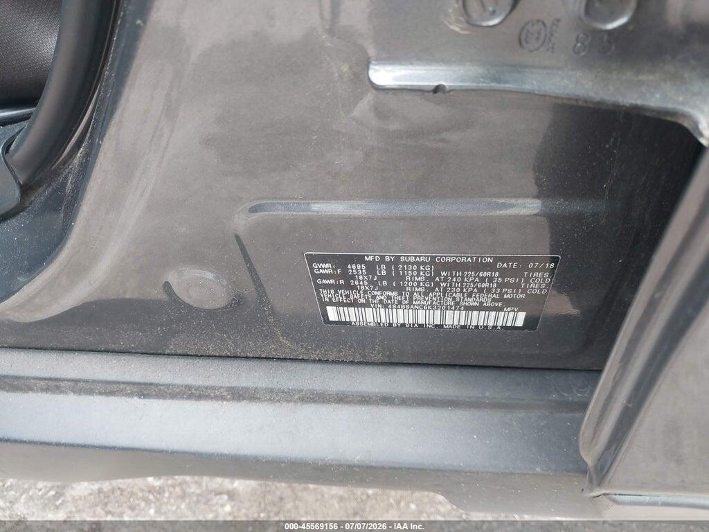 4S4BSANC6K3201474 2019 SUBARU OUTBACK photo no. 9
