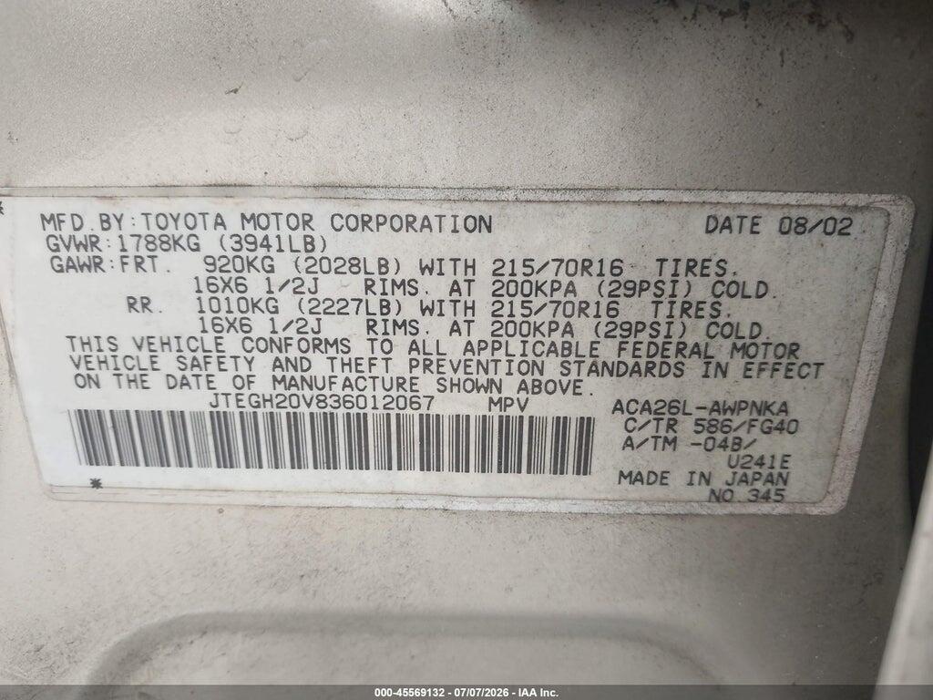 JTEGH20V836012067 2003 TOYOTA RAV4 photo no. 9