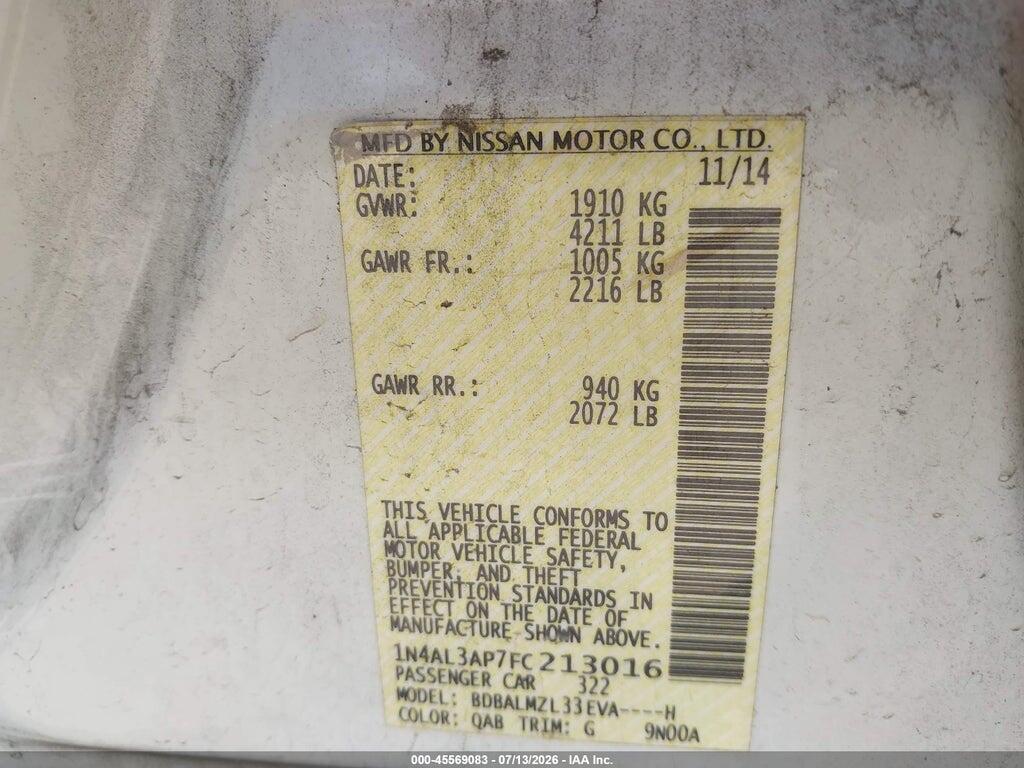 1N4AL3AP7FC213016 2015 NISSAN ALTIMA photo no. 9