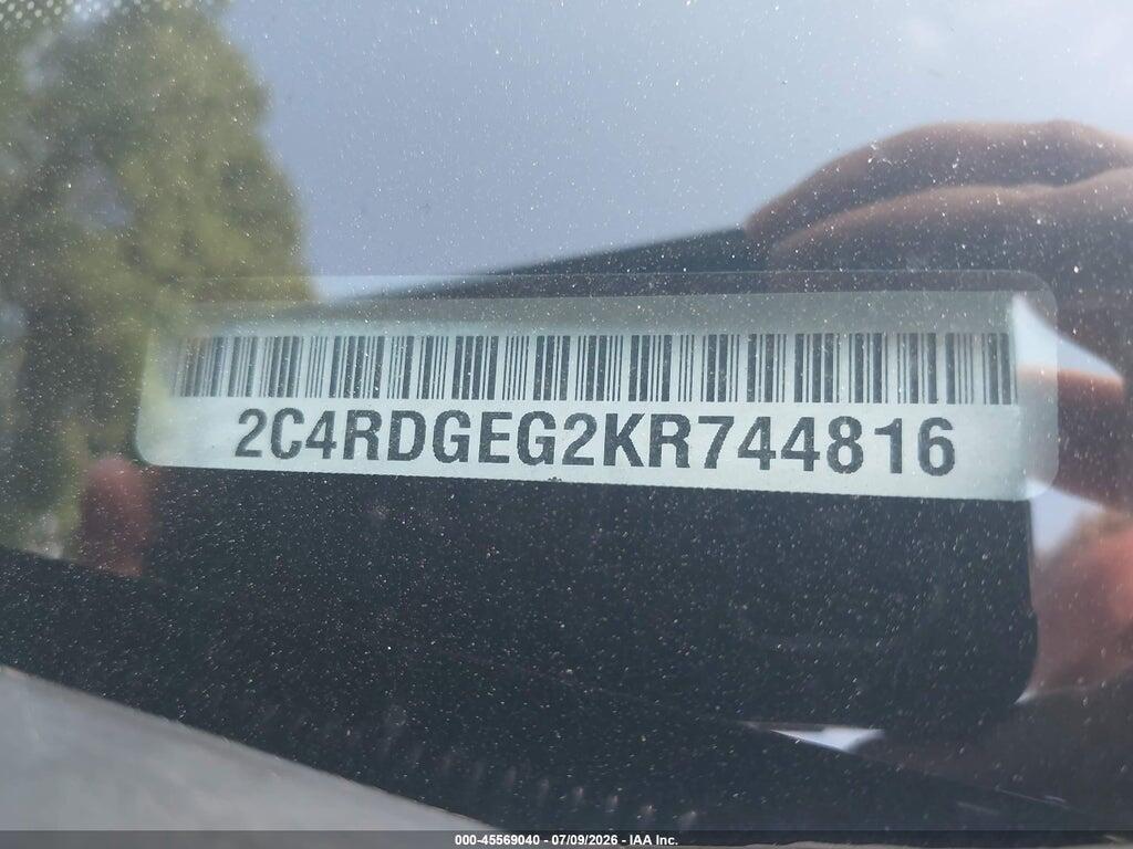 2C4RDGEG2KR744816 2019 DODGE GRAND CARAVAN photo no. 9