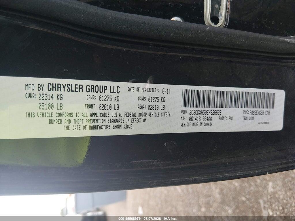 2C3CDXHG0EH326626 2014 DODGE CHARGER photo no. 9