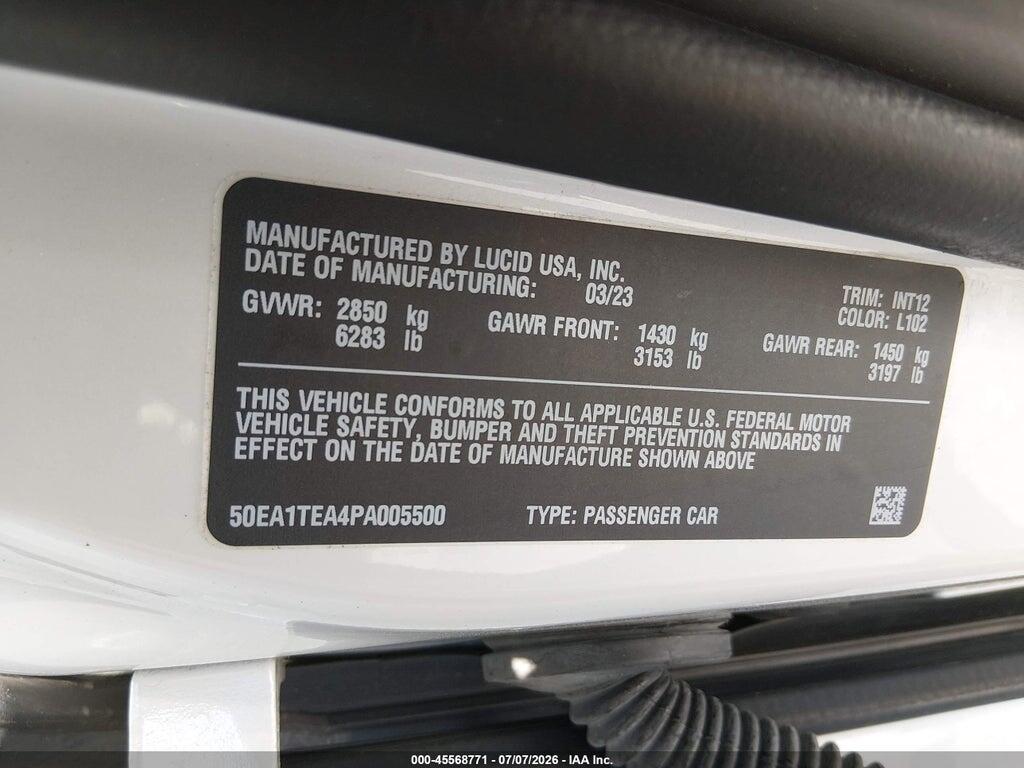 50EA1TEA4PA005500 2023 LUCID AIR photo no. 9