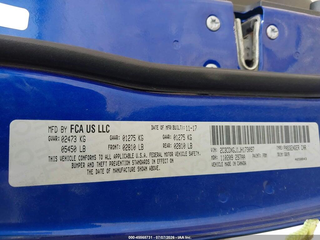 2C3CDXGJ1JH173097 2018 DODGE CHARGER photo no. 9