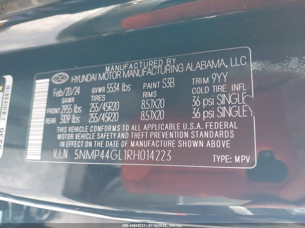 5NMP44GL1RH014223 2024 HYUNDAI SANTA FE photo no. 9