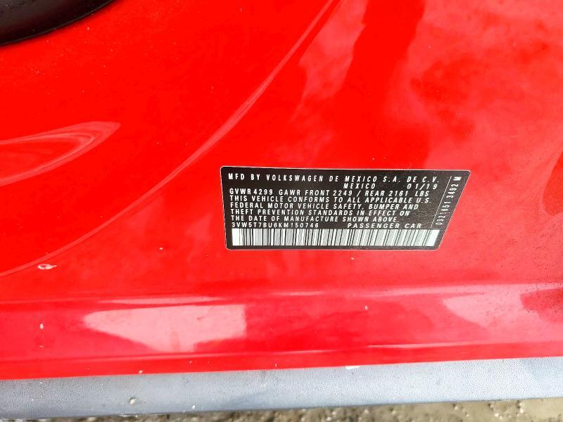 3VW5T7BU6KM150746 2019 VOLKSWAGEN JETTA photo no. 12