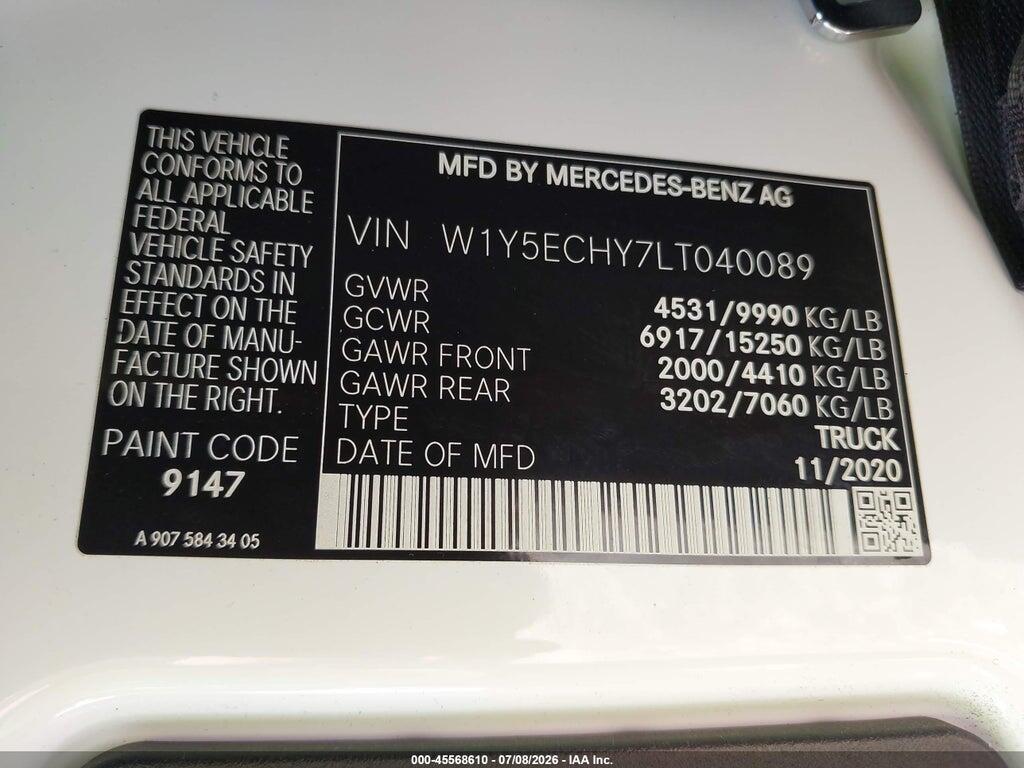 W1Y5ECHY7LT040089 2020 MERCEDES-BENZ SPRINTER 3500 photo no. 9