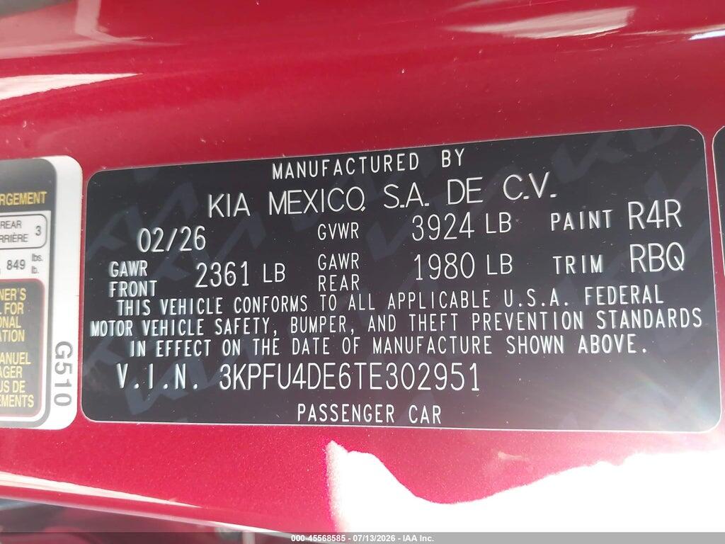 3KPFU4DE6TE302951 2026 KIA K4 photo no. 9