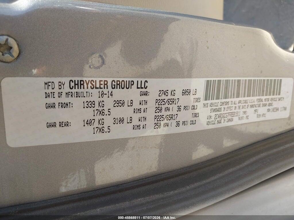 2C4RDGCG7FR591911 2015 DODGE GRAND CARAVAN photo no. 9