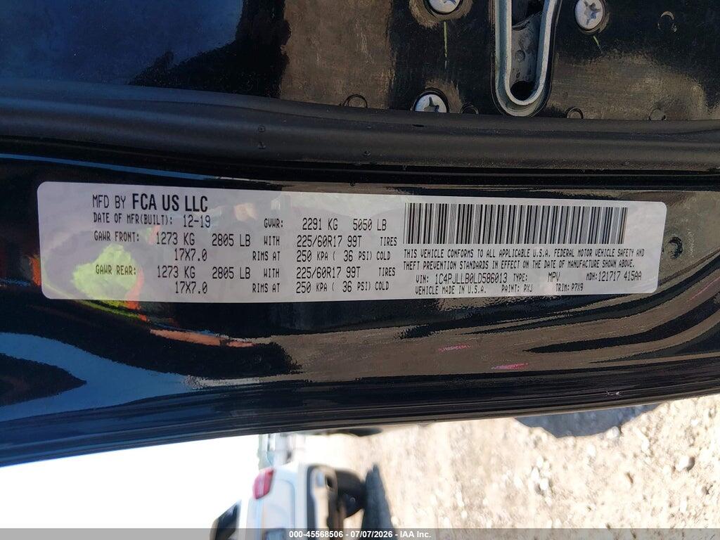 1C4PJLLB0LD586013 2020 JEEP CHEROKEE photo no. 9