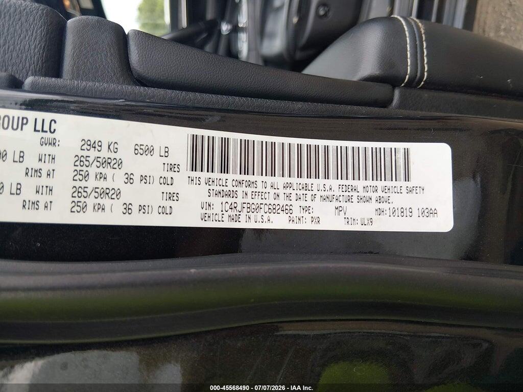 1C4RJFBG0FC682466 2015 JEEP GRAND CHEROKEE photo no. 9