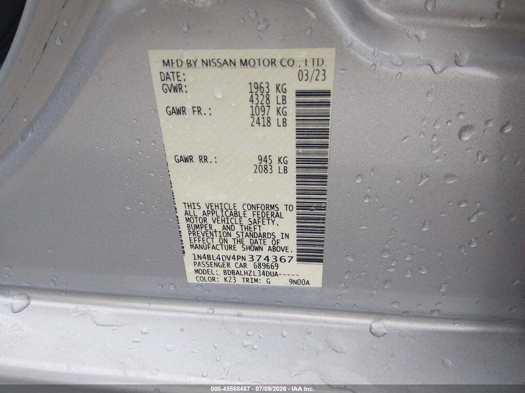 1N4BL4DV4PN374367 2023 NISSAN ALTIMA photo no. 9