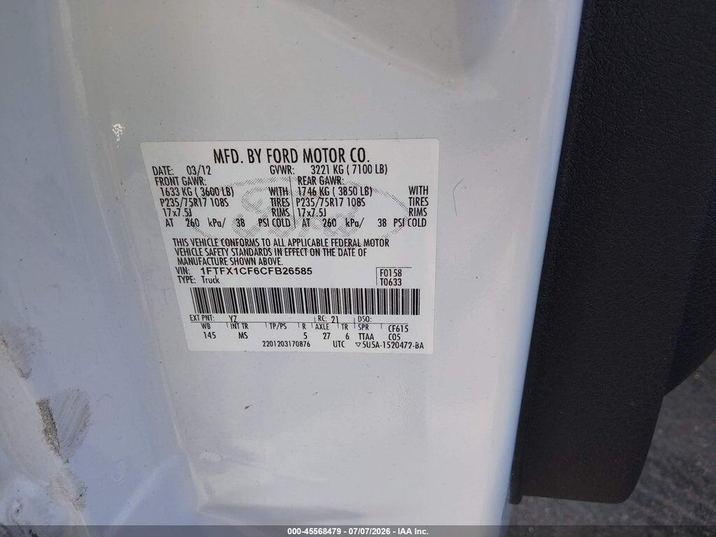 1FTFX1CF6CFB26585 2012 FORD F-150 photo no. 9