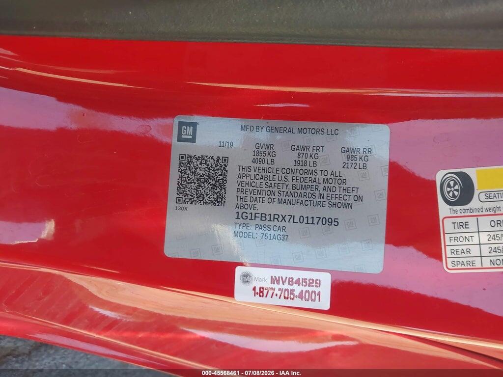 1G1FB1RX7L0117095 2020 CHEVROLET CAMARO photo no. 9