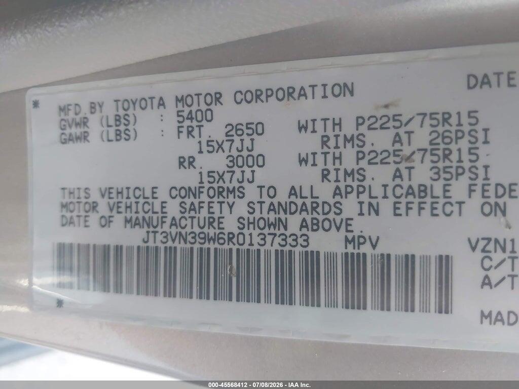 JT3VN39W6R0137333 1994 TOYOTA 4RUNNER photo no. 9