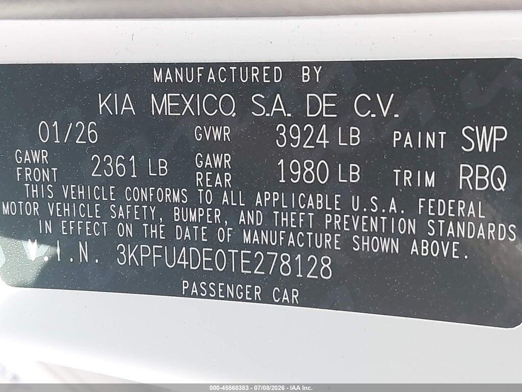 3KPFU4DE0TE278128 2026 KIA K4 photo no. 9