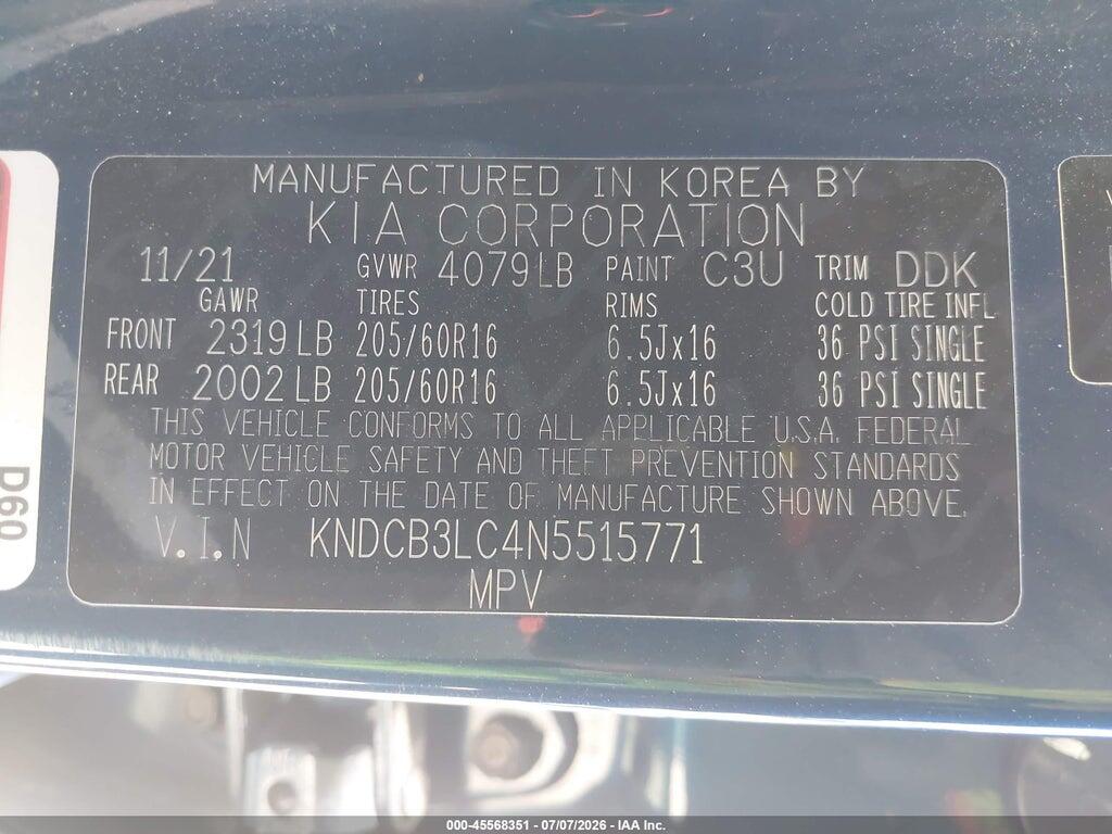 KNDCB3LC4N5515771 2022 KIA NIRO photo no. 9