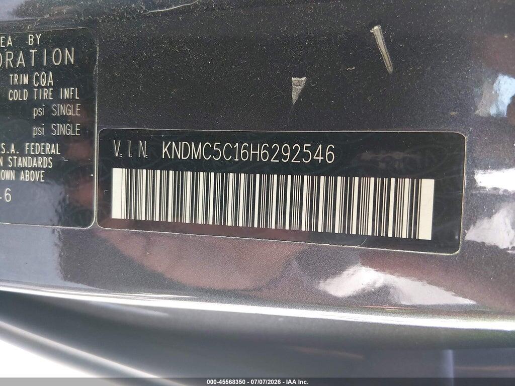 KNDMC5C16H6292546 2017 KIA SEDONA photo no. 9