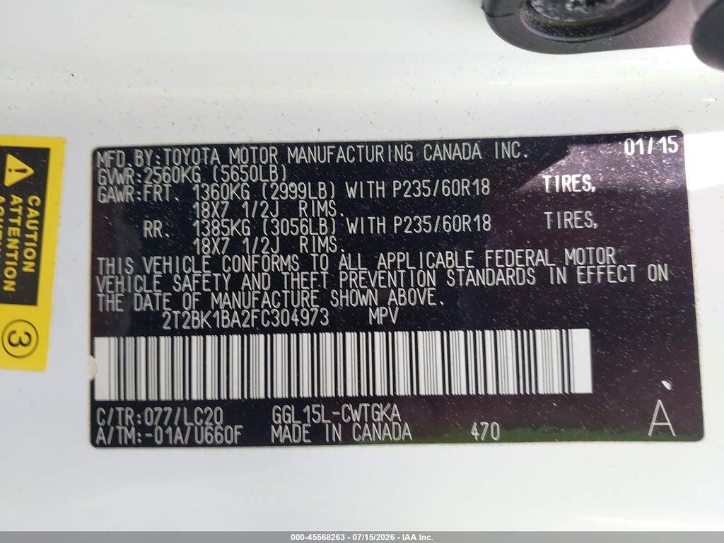 2T2BK1BA2FC304973 2015 LEXUS RX 350 photo no. 9